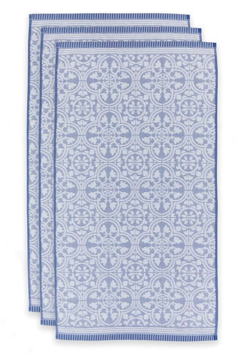 Clearance Bath Towel Set/3 Tile De Pip Blue 55X100 Cm Towels