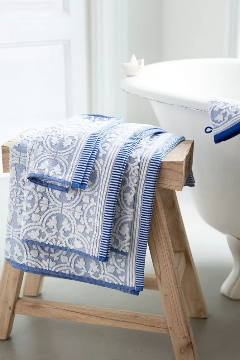 Clearance Bath Towel Set/3 Tile De Pip Blue 55X100 Cm Towels