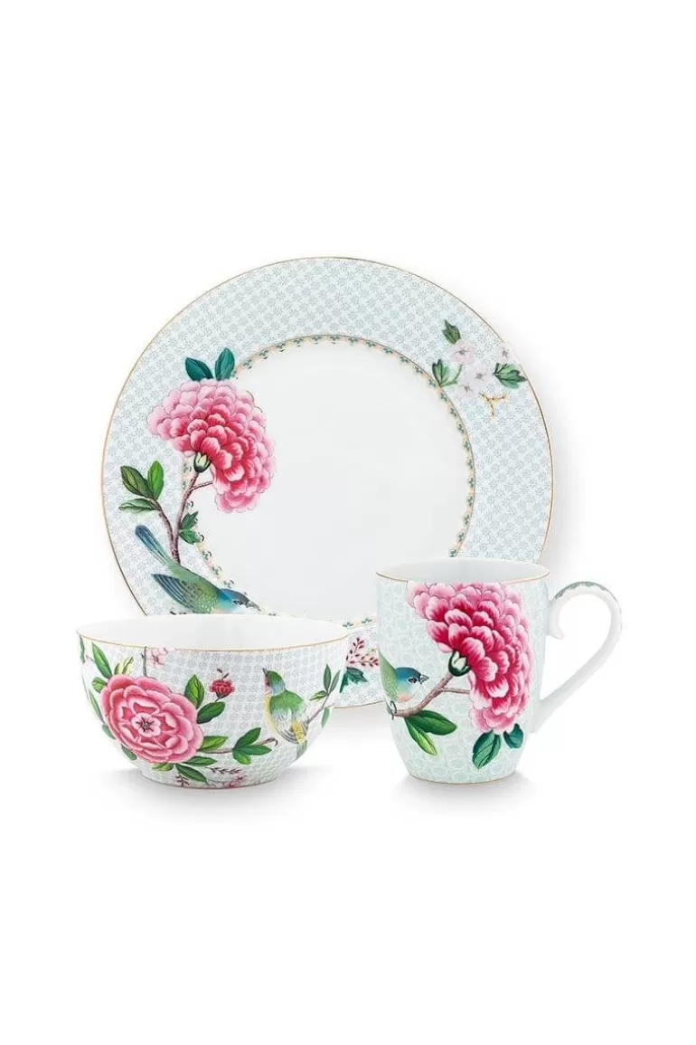 Best Sale Blushing Birds Breakfast Set/3 Porcelain Sets