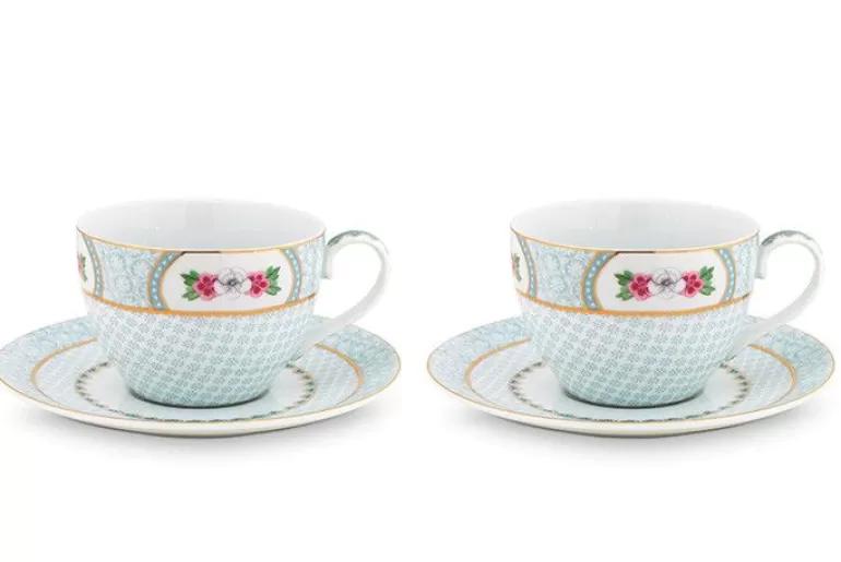 Outlet Blushing Birds Set/2 Cappuccino Cups & Saucers Cups/Saucers