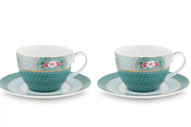 Cheap Blushing Birds Set Of 2 Cappuccino Cups & Saucers Cups/Saucers