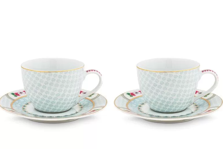Best Blushing Birds Set Of 2 Espresso Cups & Saucers Cups/Saucers