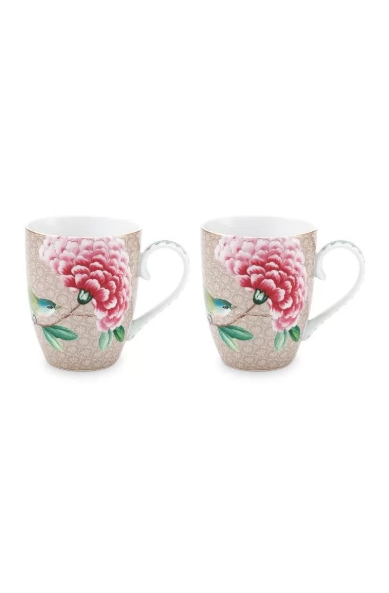 Store Blushing Birds Set Of 2 Mugs Large Porcelain Sets