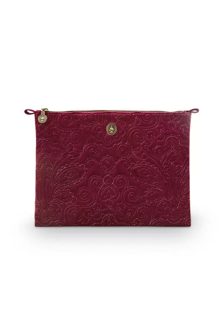 New Cosmetic Flat Pouch Large Velvet Quiltey Days Beauty Cases