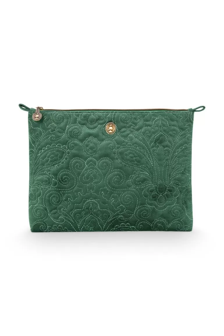 Shop Cosmetic Flat Pouch Large Velvet Quiltey Days Pouches