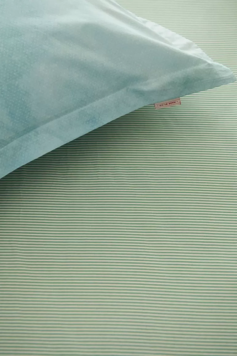 Discount Fitted Sheet Duo Stripe Khaki Fitted Sheets