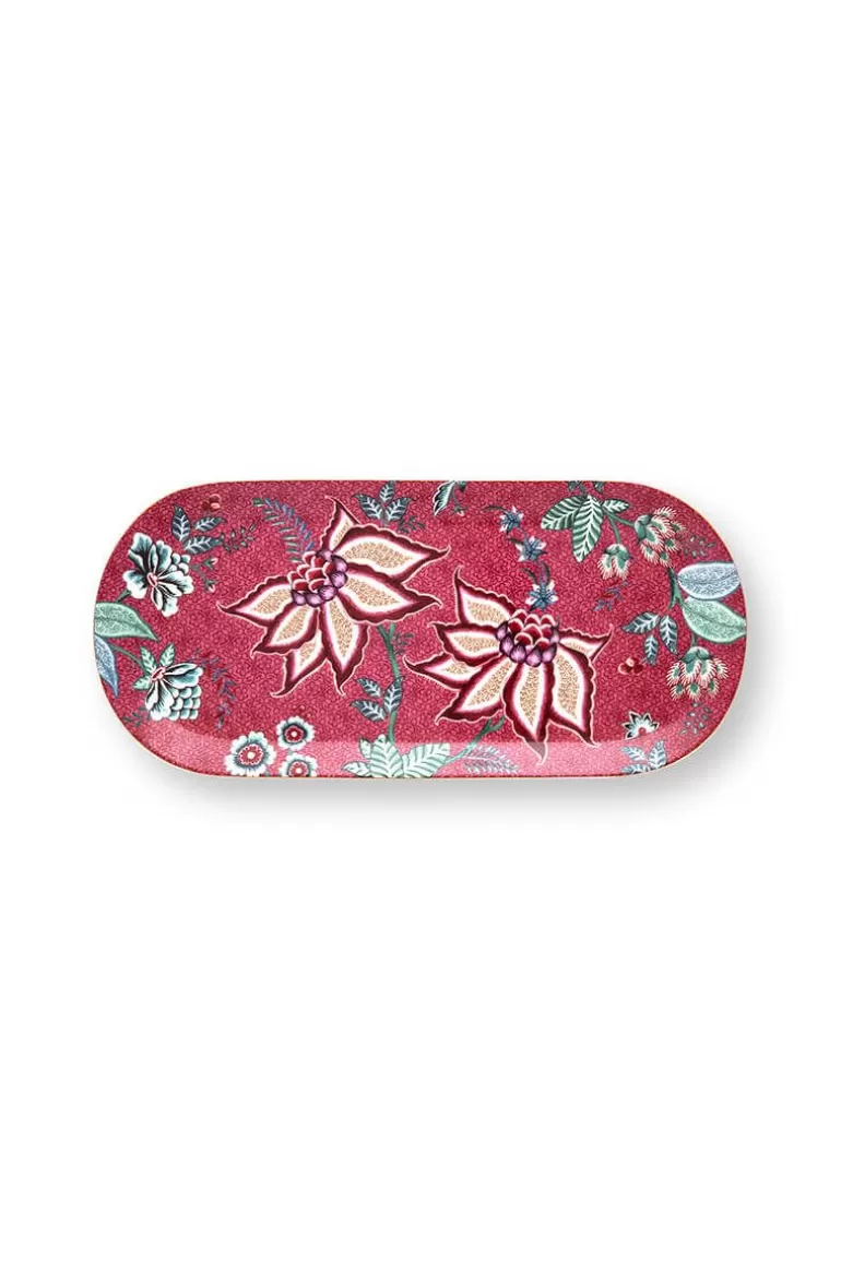 Hot Flower Festival Cake Tray Rectangular Dark Cake Trays