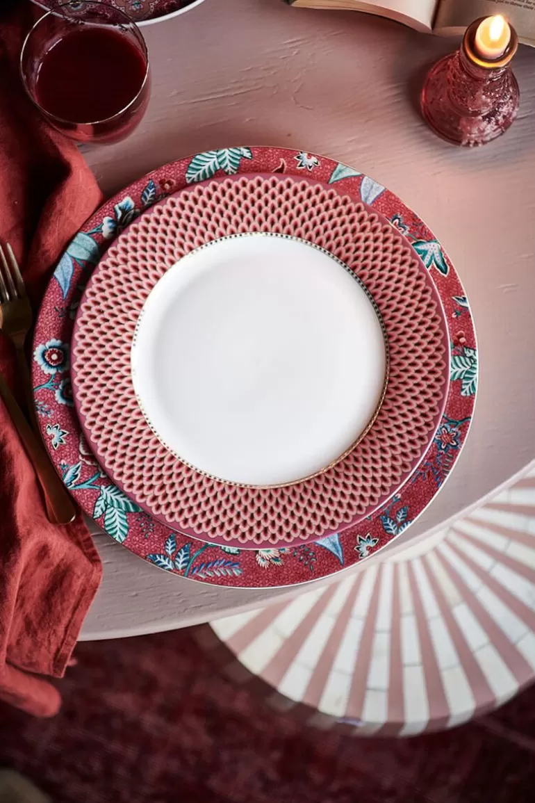 Cheap Flower Festival Dinner Plate Red/Dark 26.5 Cm Dinner Plates