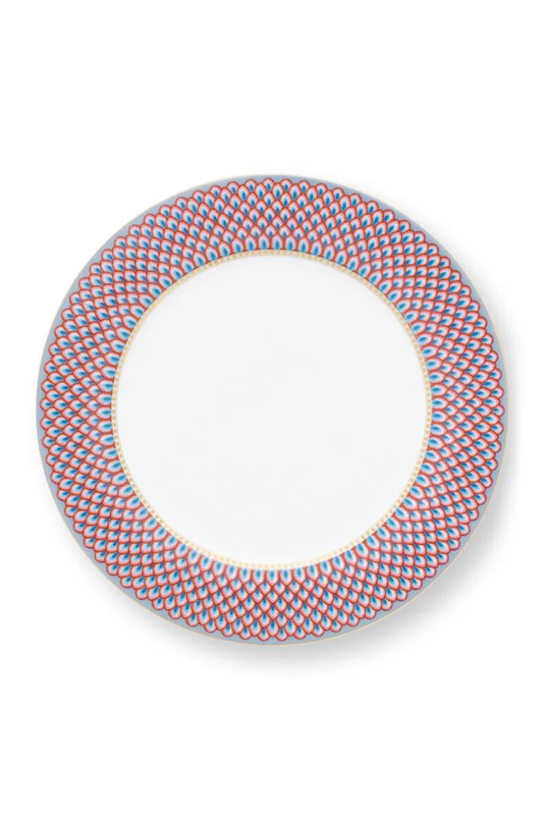 Cheap Flower Festival Dinner Plate Red/Light Blue 26.5 Cm Dinner Plates
