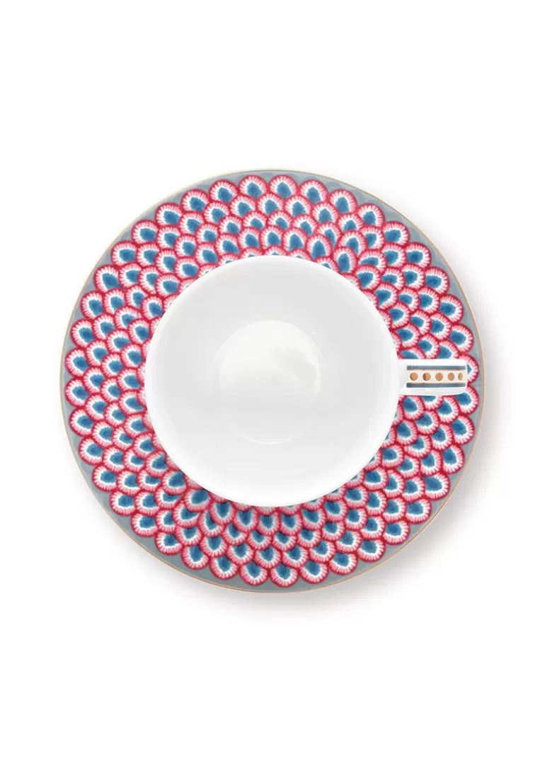 Discount Flower Festival Espresso Cup & Saucer Light Cups/Saucers