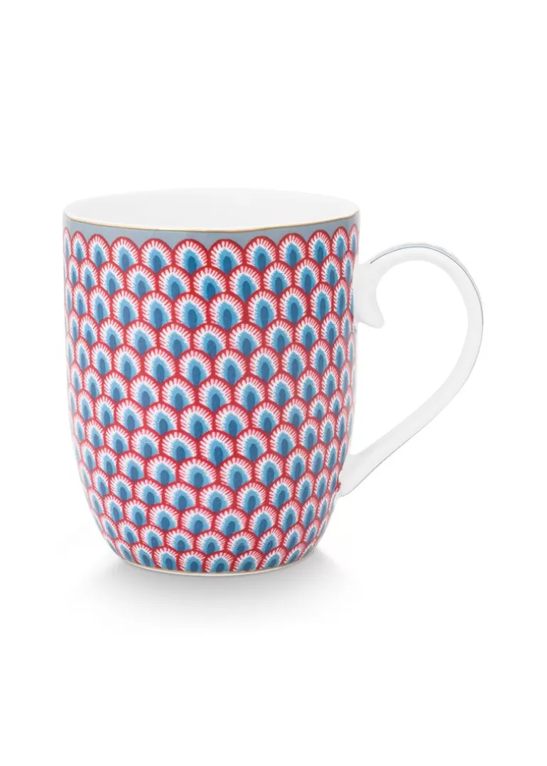 New Flower Festival Mug Small Red/Light Blue Coffee Mugs