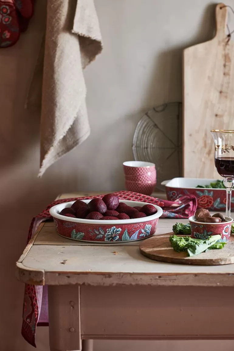 Online Flower Festival Serving Tray Round Dark Baking Dishes