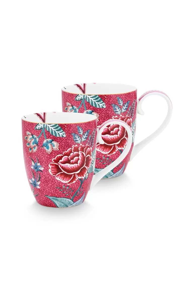 Cheap Flower Festival Set/2 Mugs Xl Dark Porcelain Sets