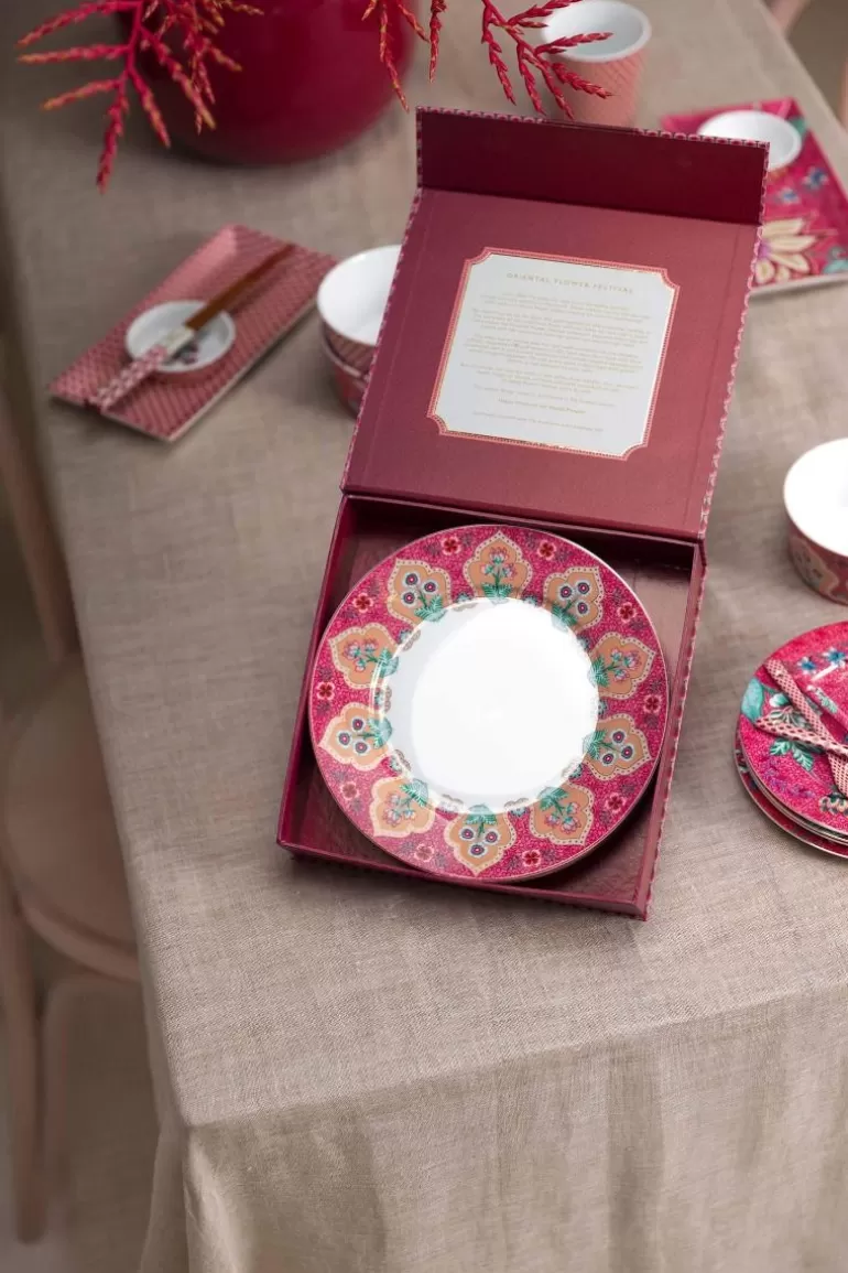 Online Flower Festival Set/4 Breakfast Plates Dark 21Cm Porcelain Sets