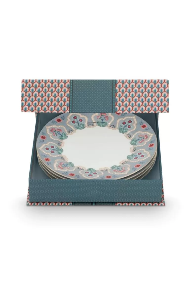 Fashion Flower Festival Set/4 Breakfast Plates Light 21Cm Porcelain Sets