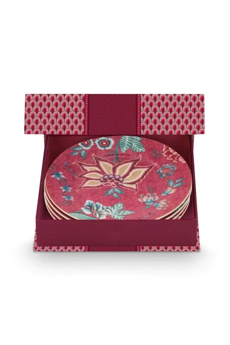 Cheap Flower Festival Set/4 Pastry Plates Dark 17Cm Porcelain Sets