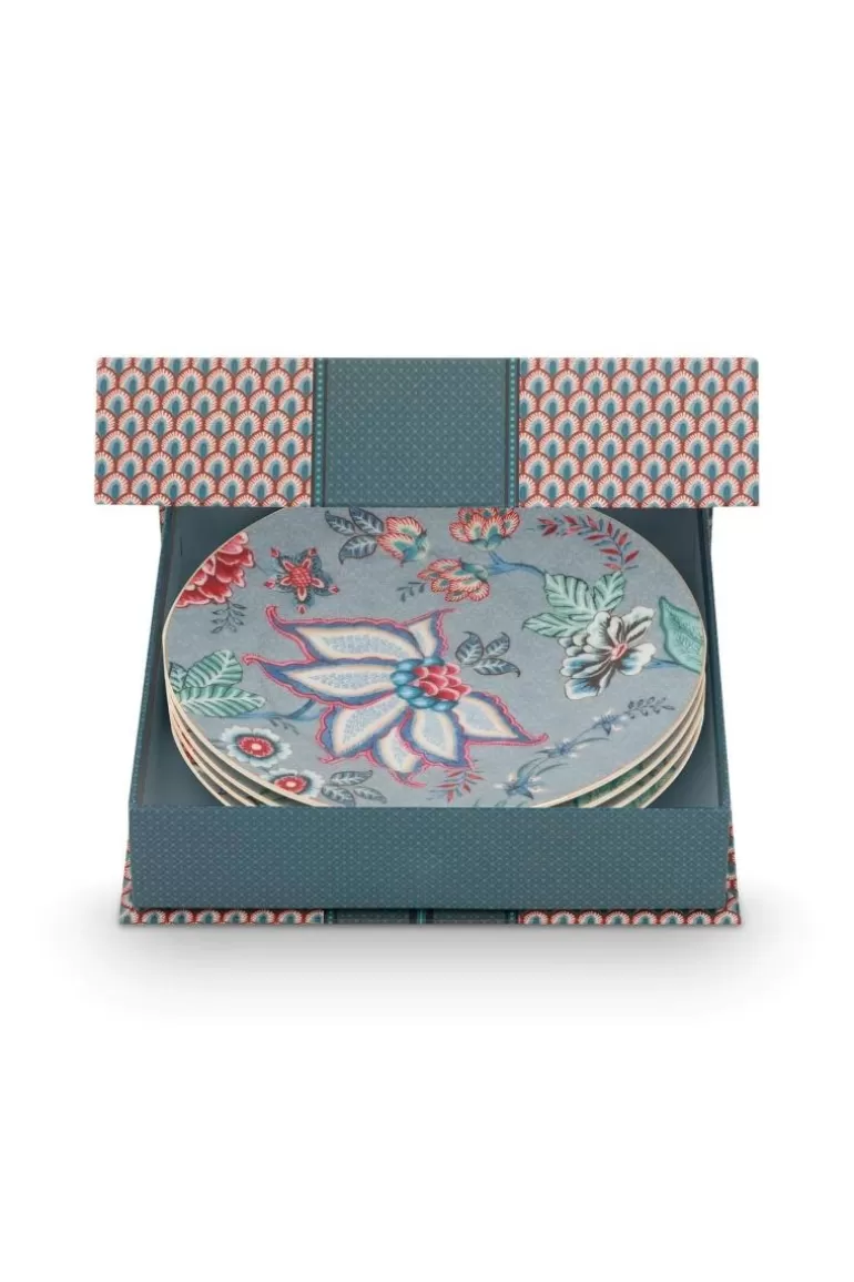 Fashion Flower Festival Set/4 Pastry Plates Light 17Cm Porcelain Sets