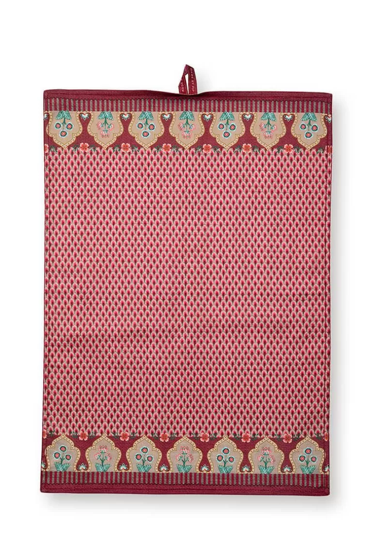 Online Flower Festival Tea Towel Red/Dark Pink Tea Towels
