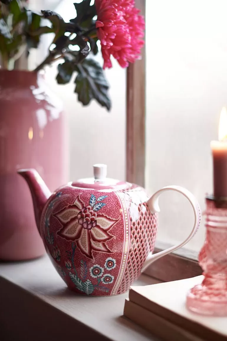 Discount Flower Festival Teapot Large Dark Teapots