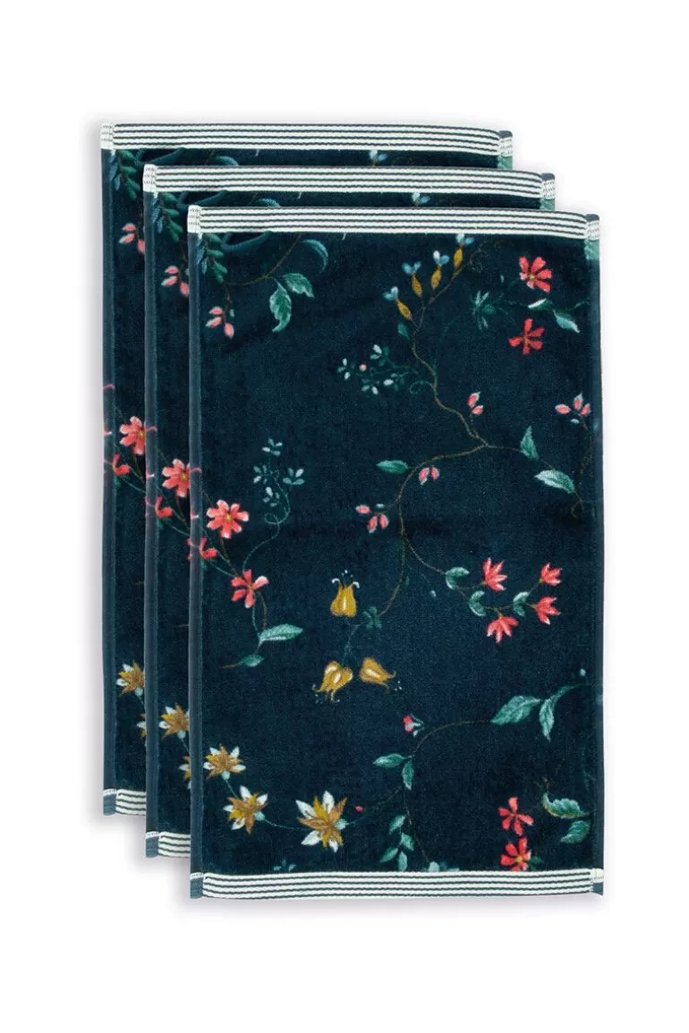 Fashion Guesttowel Set/3 Les Fleurs Dark 30X50 Cm Guest Towels