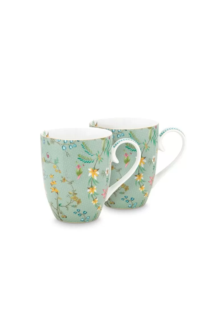 Best Sale Jolie Set/2 Mugs Large Flowers Porcelain Sets