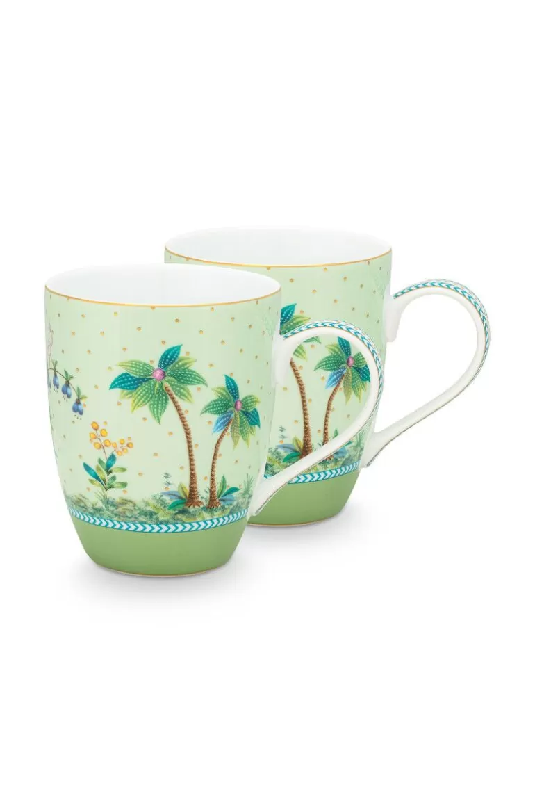 Store Jolie Set/2 Mugs Large Gold Dots Porcelain Sets