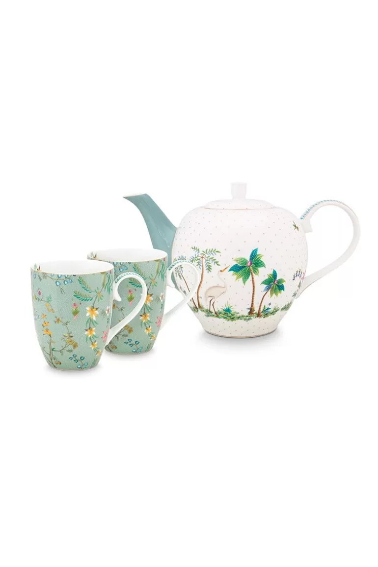 Cheap Jolie Set/3 Tea Set Large Flowers Porcelain Sets