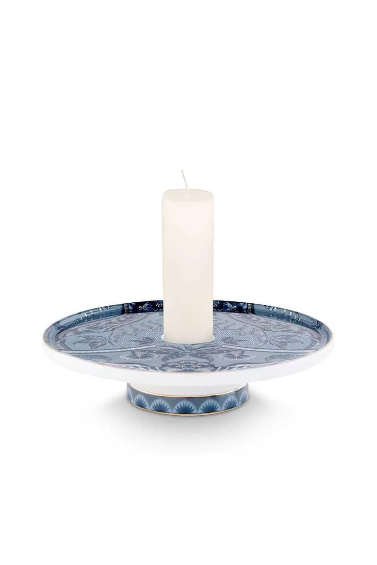 Flash Sale Kyoto Festival Candle Tray Blue 14Cm Candle Holders