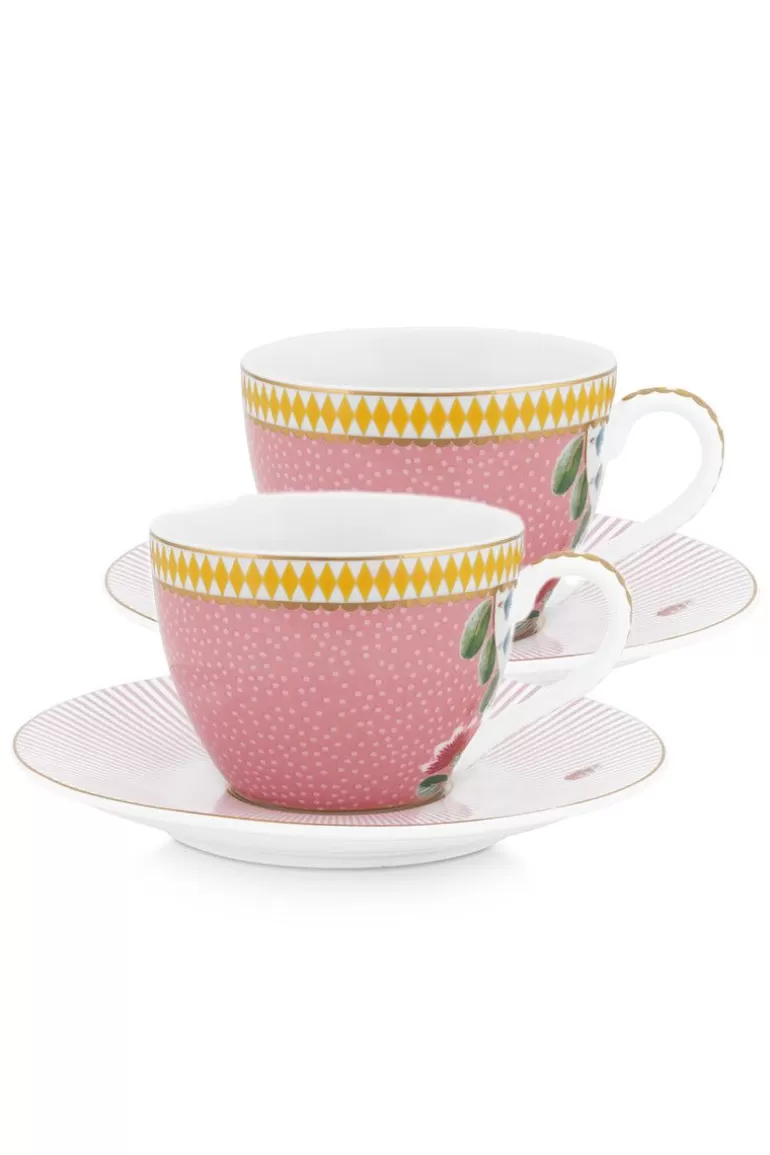 Best La Majorelle Set/2 Espresso Cups & Saucers Pink Espresso Cups