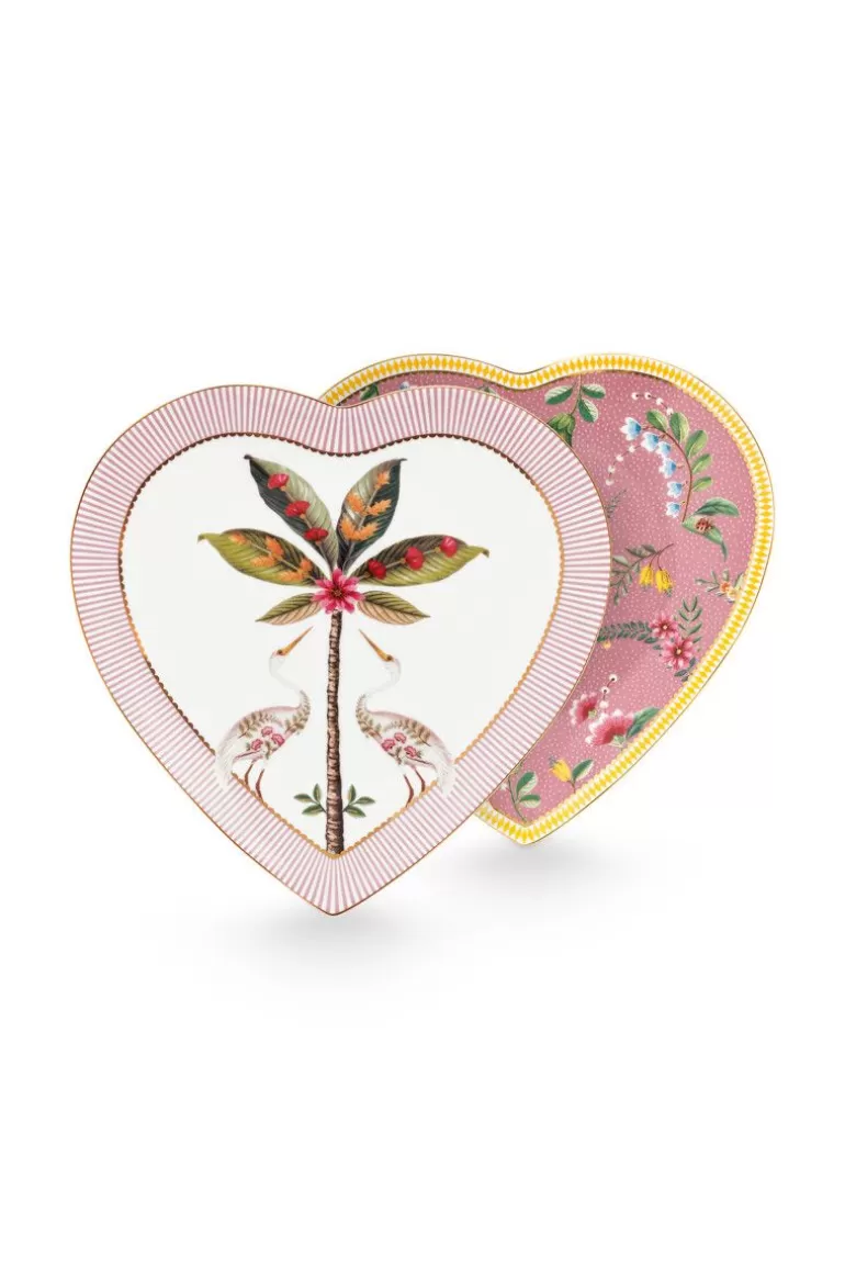 Discount La Majorelle Set/2 Heart Shape Plates Breakfast Plates