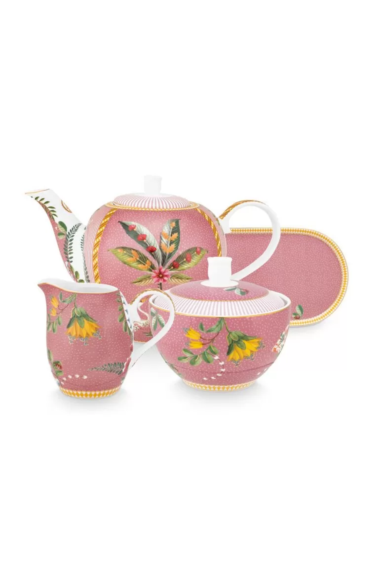 Store La Majorelle Tea Set/4 Pink Teapots