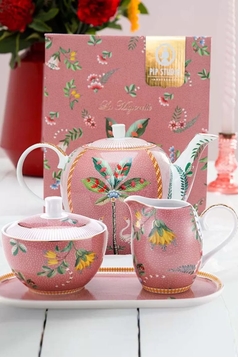 Store La Majorelle Tea Set/4 Pink Teapots