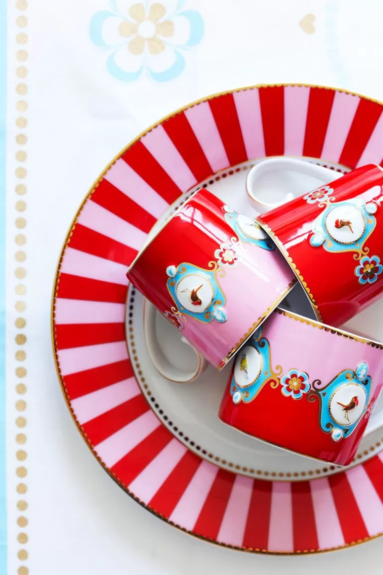 Flash Sale Love Birds Mug Large Red/Pink Tea Mugs