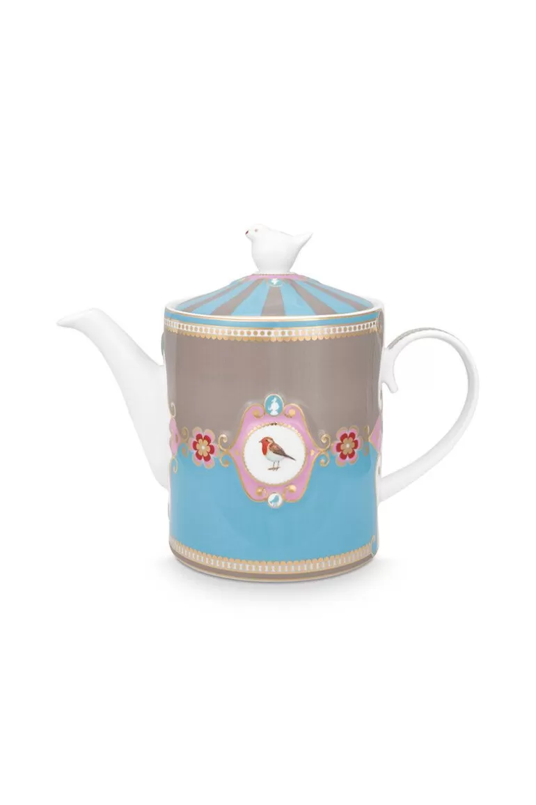 Online Love Birds Teapot Medium Blue/Khaki Teapots