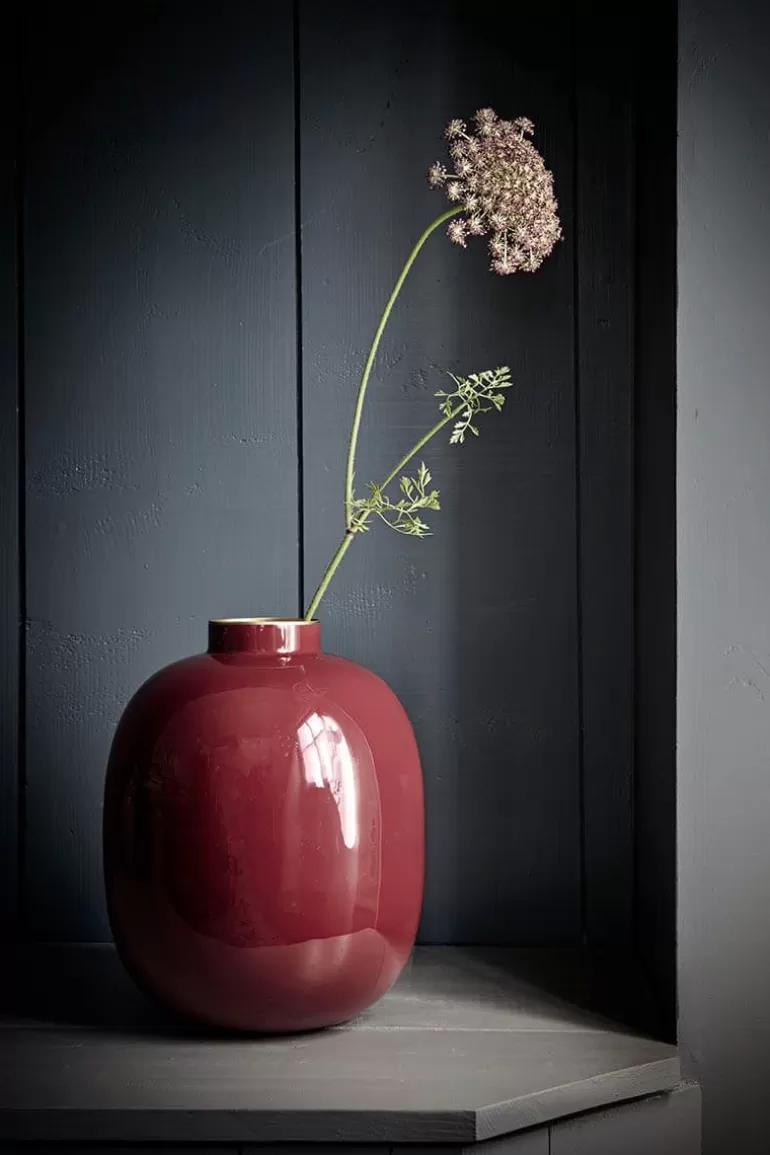 Online Metal Vase Dark 32Cm Large Vases