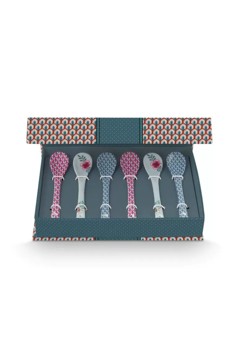 New Oriental Flower Festival Set/6 Teaspoons Porcelain Sets