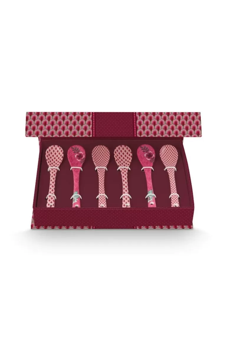 Shop Oriental Flower Festival Set/6 Teaspoons Dark Porcelain Sets