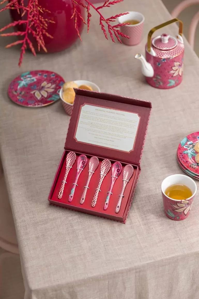 Shop Oriental Flower Festival Set/6 Teaspoons Dark Porcelain Sets