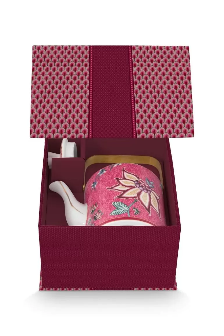 Sale Oriental Flower Festival Teapot Dark Medium Porcelain Sets
