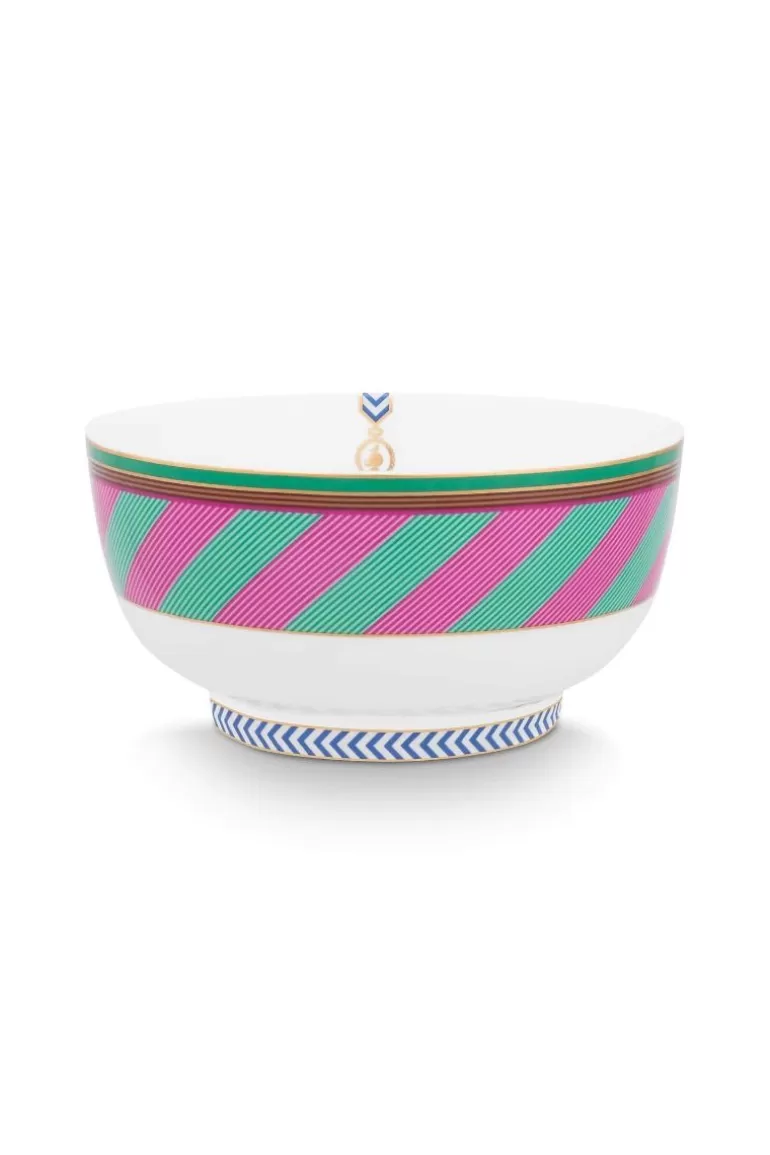 Discount Pip Chique Stripes Bowl Pink/Green 15.5Cm Bowls