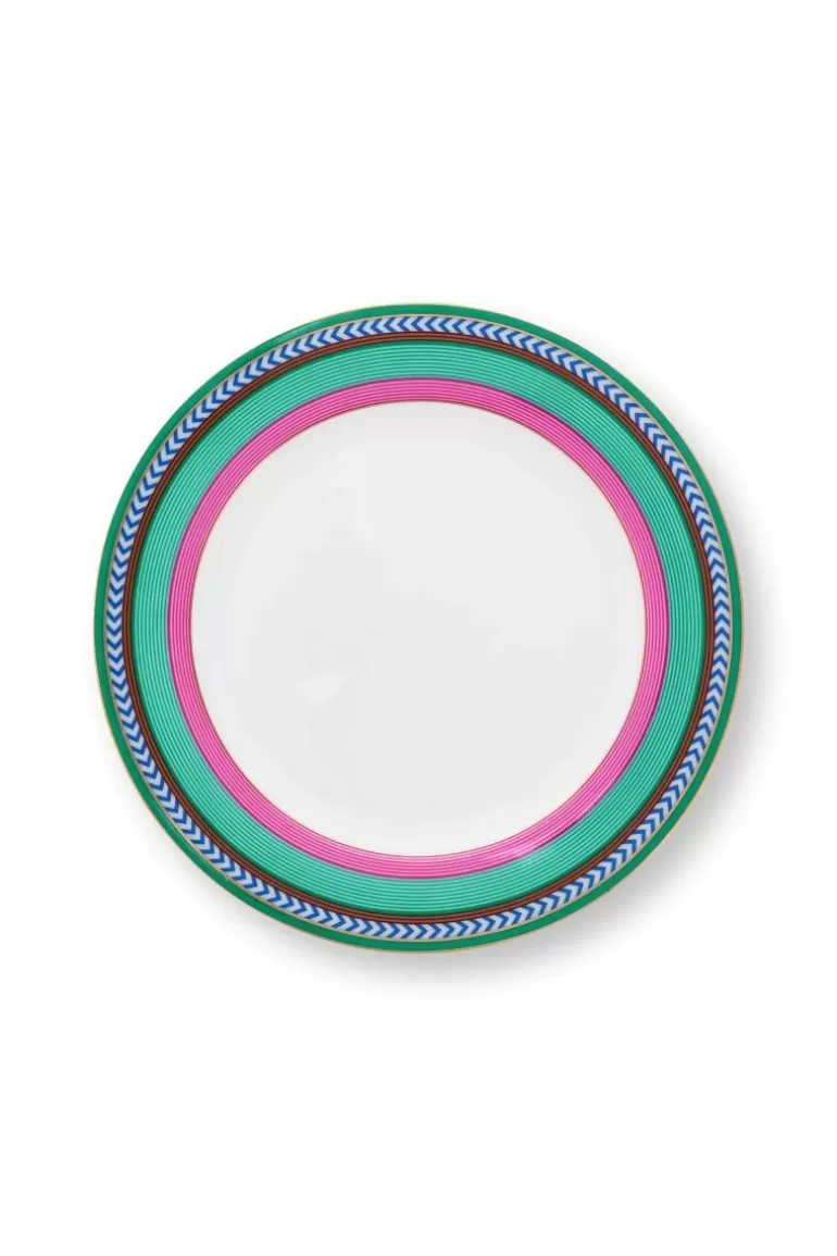 Outlet Pip Chique Stripes Breakfast Plate Pink/Green 23Cm Breakfast Plates