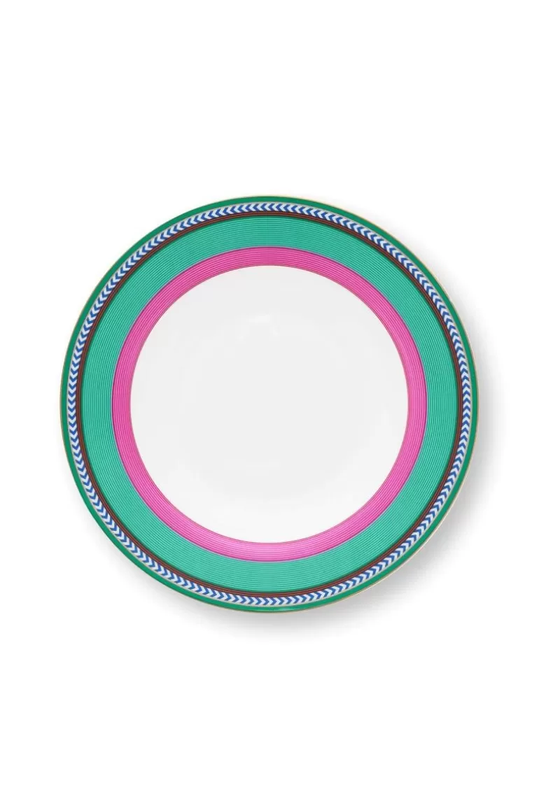 Flash Sale Pip Chique Stripes Deep Plate Pink/Green 23.5Cm Deep Plates