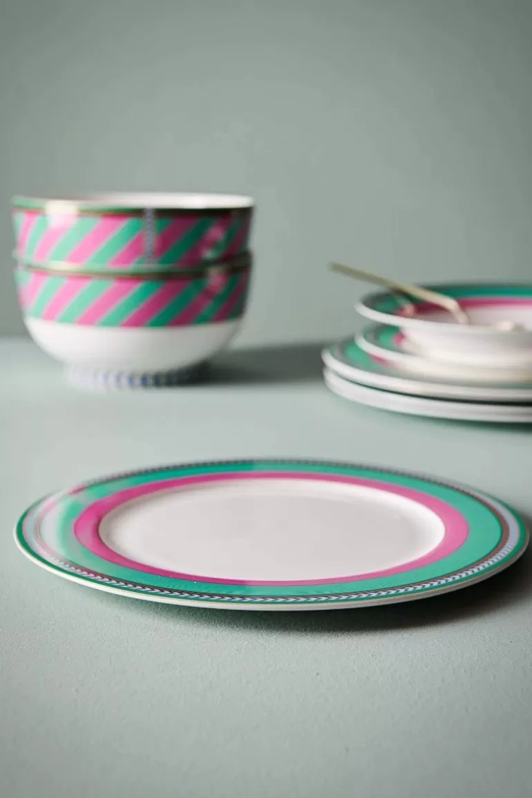 Flash Sale Pip Chique Stripes Dinner Plate Pink/Green 28Cm Dinner Plates