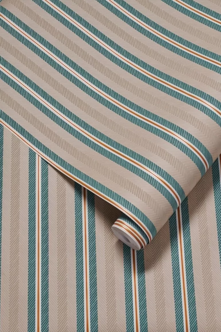 Best Sale Blurred Lines Non-Woven Wallpaper Beige Non-Woven Wallpaper