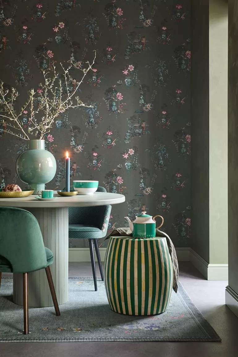 Store Chinese Porcelain Vinyl Wallpaper Dark Vinyl Wallpaper