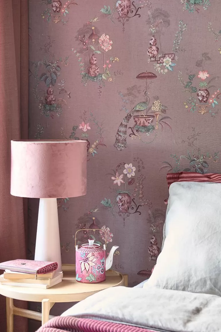 Store Chinese Porcelain Vinyl Wallpaper Mauve Vinyl Wallpaper