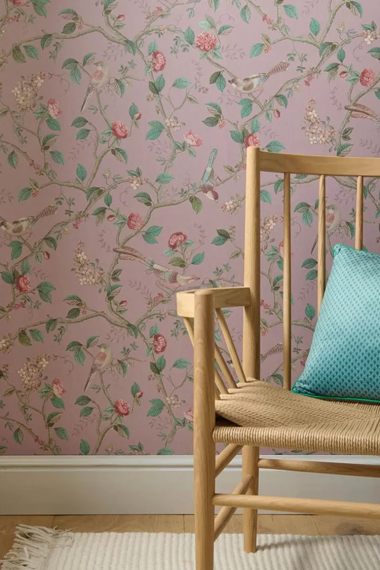 Clearance Good Nightingale Non-Woven Wallpaper Mauve Non-Woven Wallpaper
