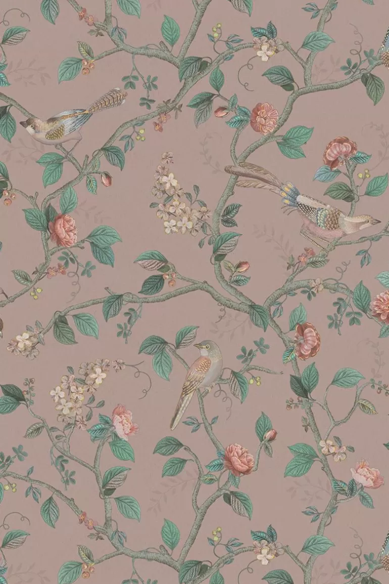 Clearance Good Nightingale Non-Woven Wallpaper Mauve Non-Woven Wallpaper