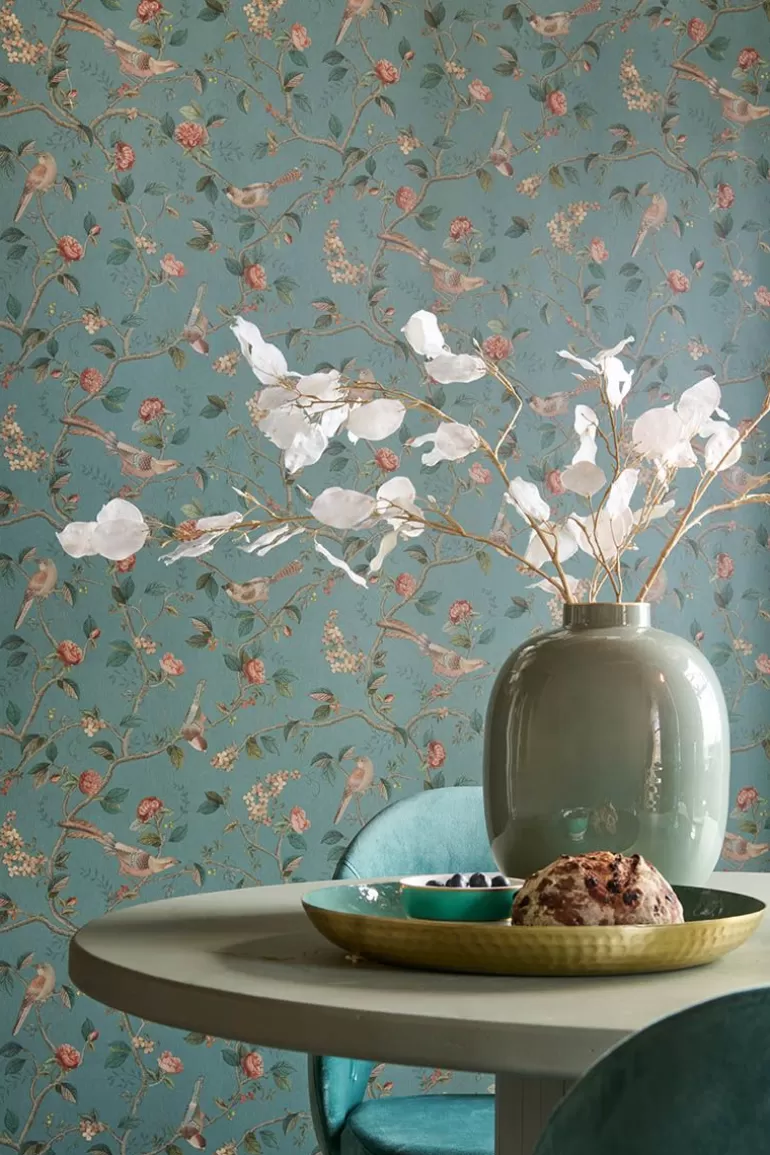 Shop Good Nightingale Non-Woven Wallpaper Petrol Non-Woven Wallpaper
