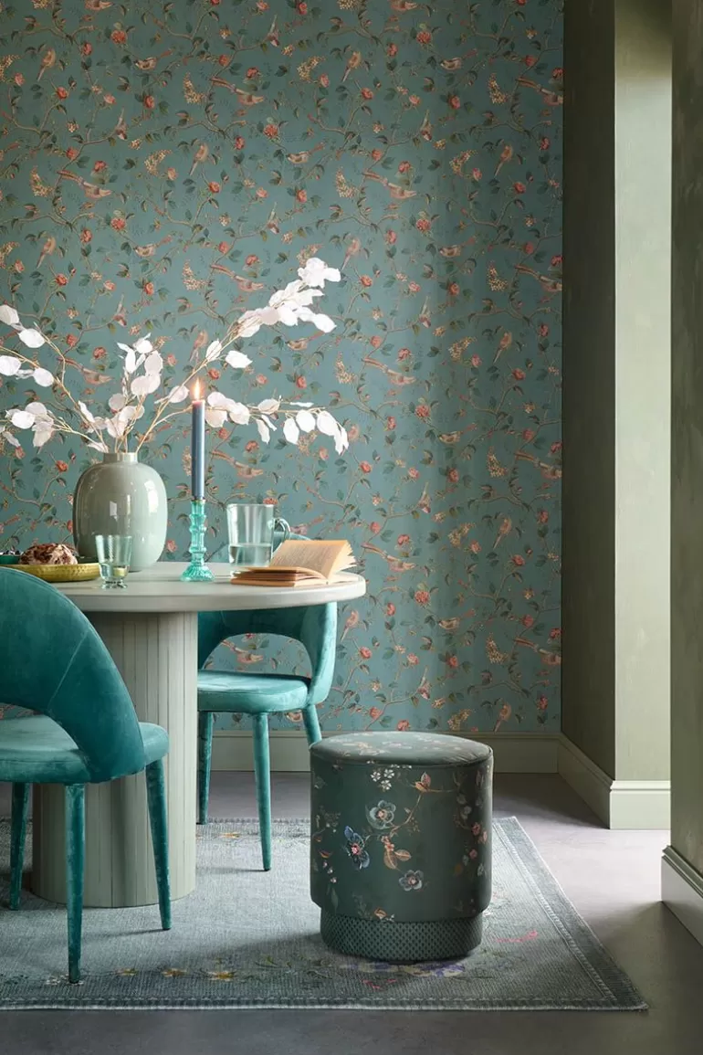 Shop Good Nightingale Non-Woven Wallpaper Petrol Non-Woven Wallpaper